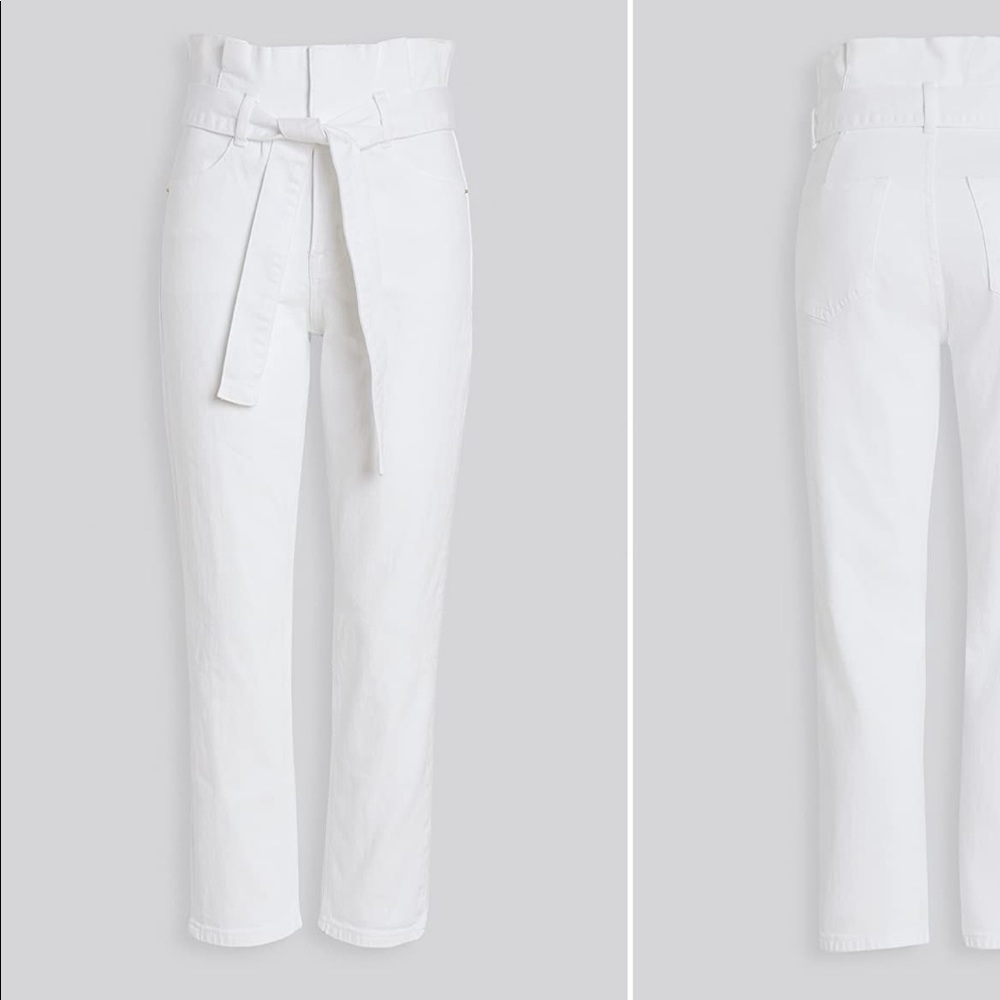 Frame Belted pleated peg jeans
